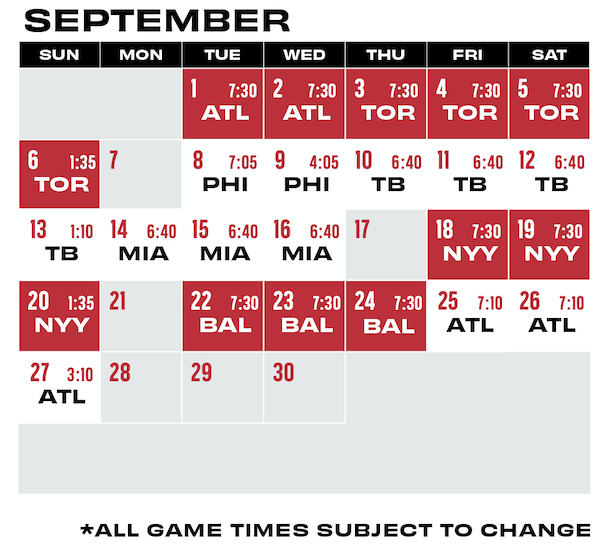 Red Sox schedule